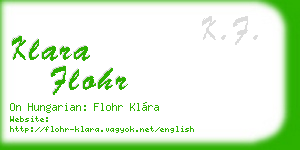 klara flohr business card